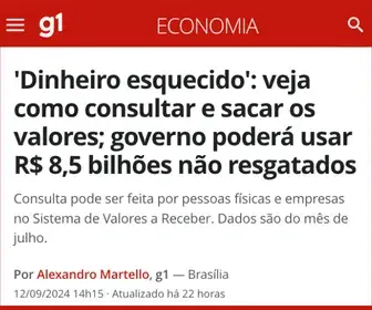 noticia globo dinheiro esquecido